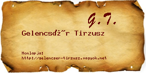 Gelencsér Tirzusz névjegykártya